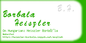 borbala heiszler business card